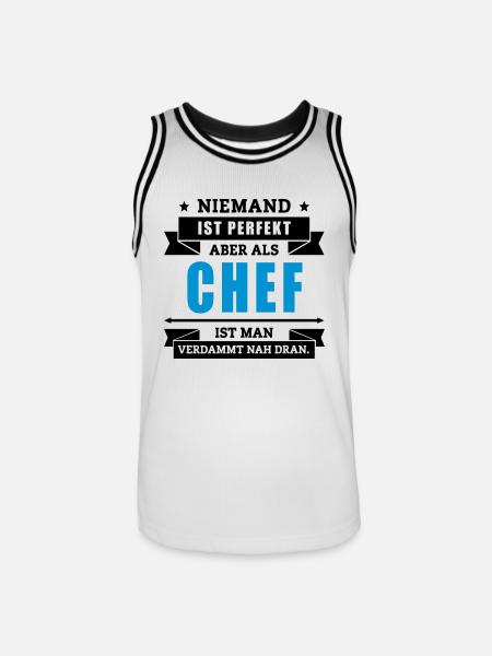 Funshirt Chef - Männer Basketball-Trikot - Weiß/Schwarz