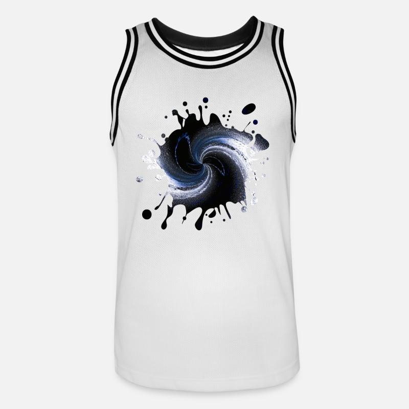 spruzzi d'inchiostro - Maglia da basket per uomo - bianco/nero