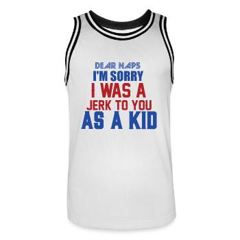 Je DÉSOLÉ ETAIS Jerk VOUS COMME KID - Maillot de basket Homme - blanc/noir - Devant - AI Model Male 185 dark (185cm)