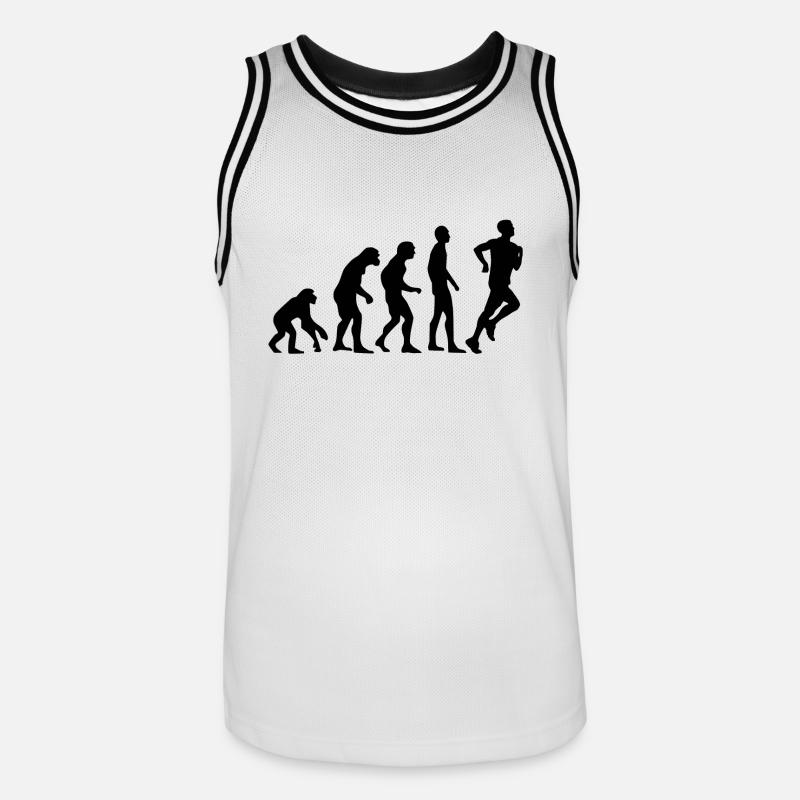 Human Evolution Jogging - Männer Basketball-Trikot - Weiß/Schwarz