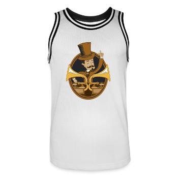 Retro dj vintage - Maillot de basket Homme - blanc/noir - Devant - AI Model Male 185 dark (185cm)