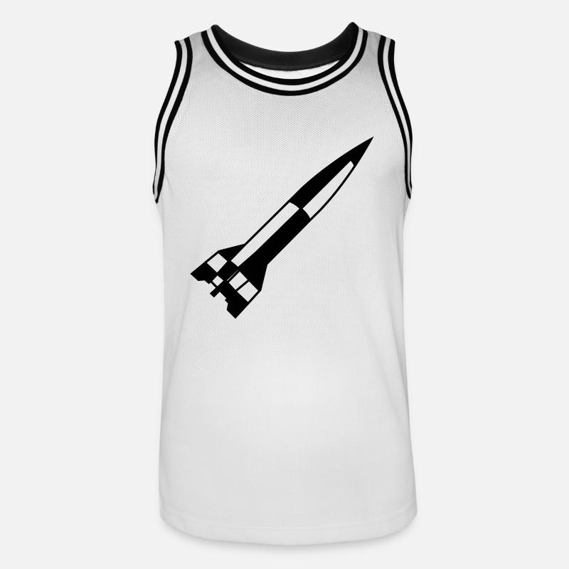A4 Rakete einfarbig schwarz - Männer Basketball-Trikot - Weiß/Schwarz
