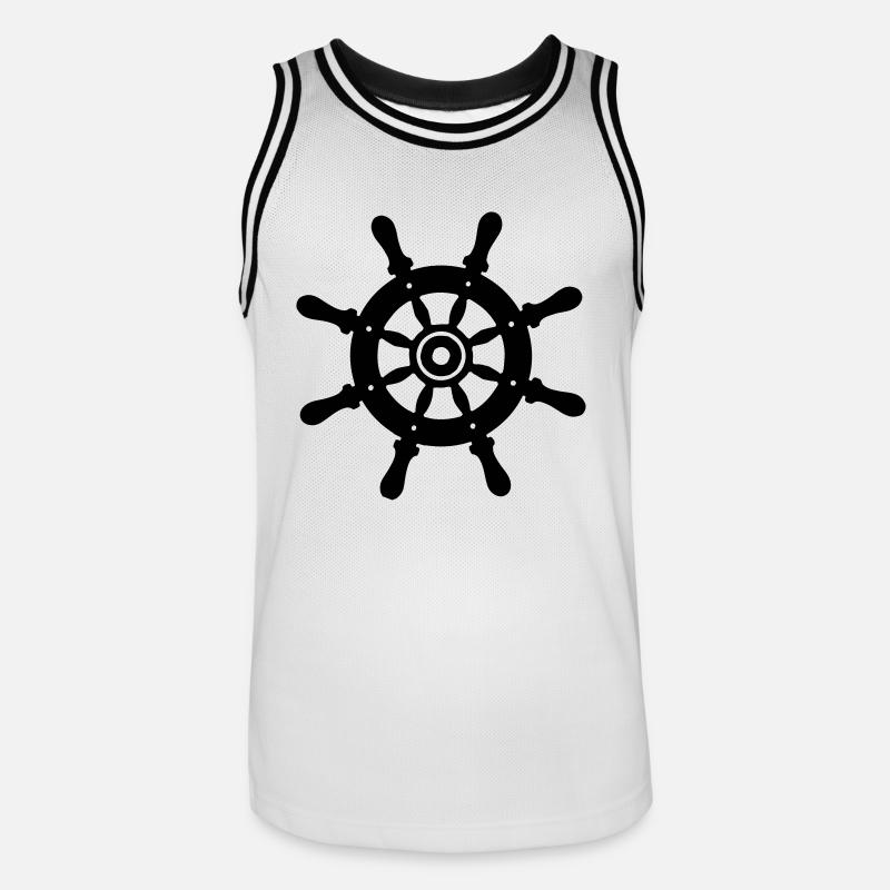 Ship Rutter - Männer Basketball-Trikot - Weiß/Schwarz