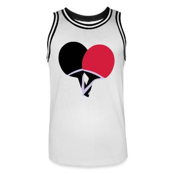 Tischtennis - Männer Basketball-Trikot - Weiß/Schwarz - Vorne - AI Model Male 185 dark (185cm)