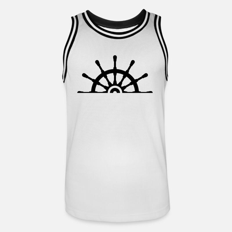Half Ship Steering Wheel - Männer Basketball-Trikot - Weiß/Schwarz
