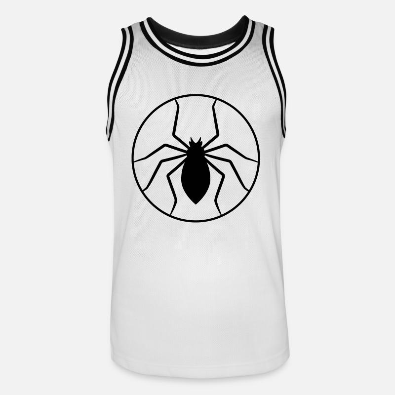 Circle Spider Logo Design - Männer Basketball-Trikot - Weiß/Schwarz