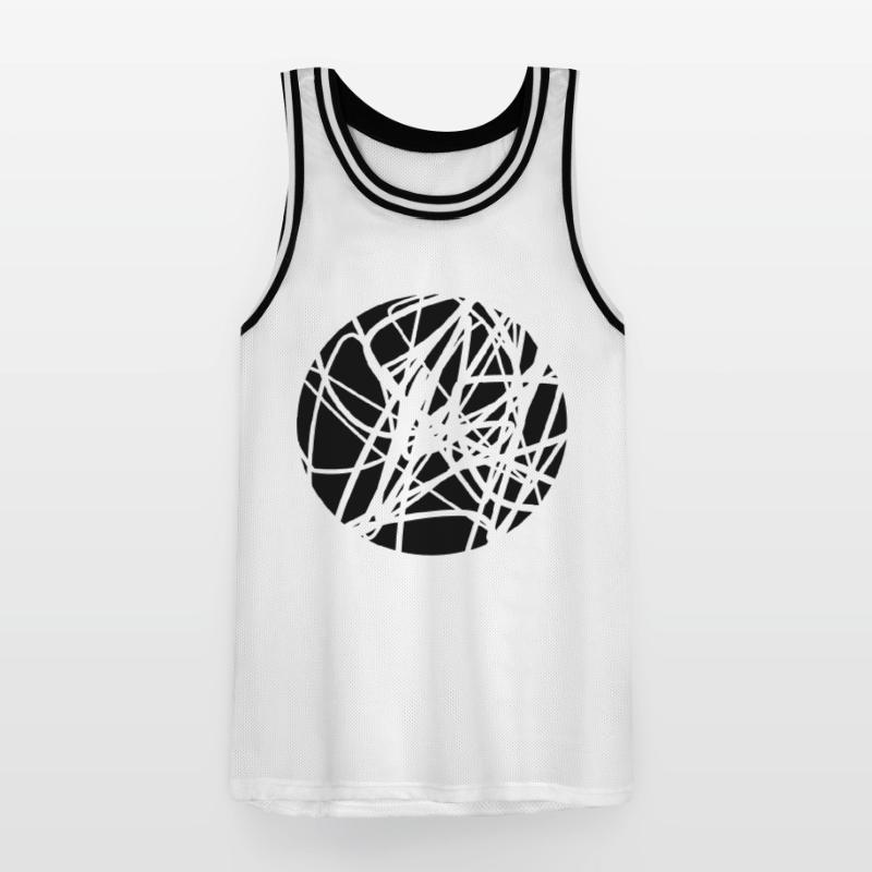 Scribbled chaotic strokes pattern Men's Basketball Jersey