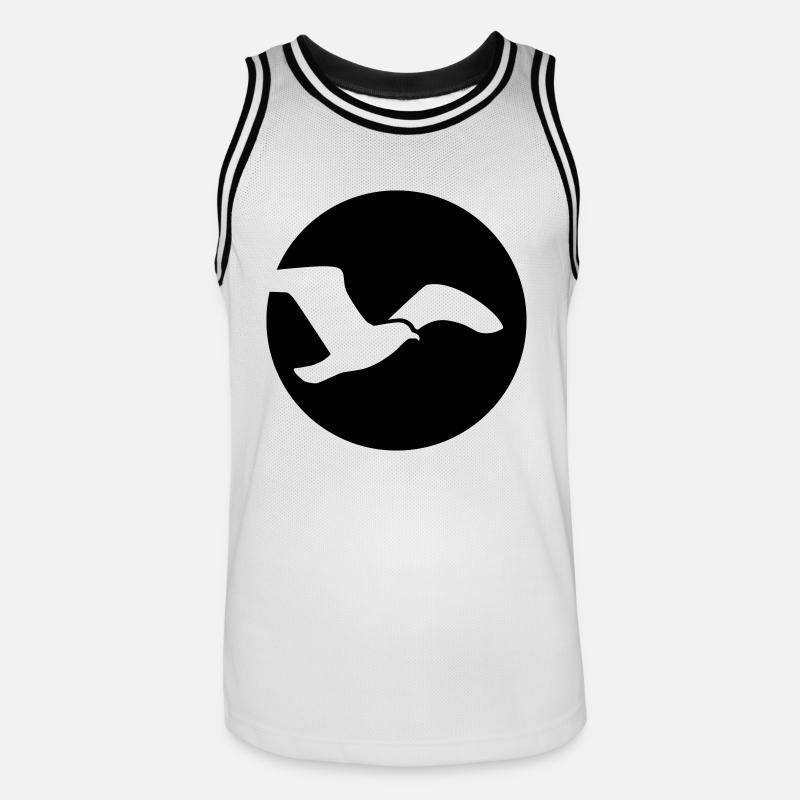 Möwe - Männer Basketball-Trikot - Weiß/Schwarz