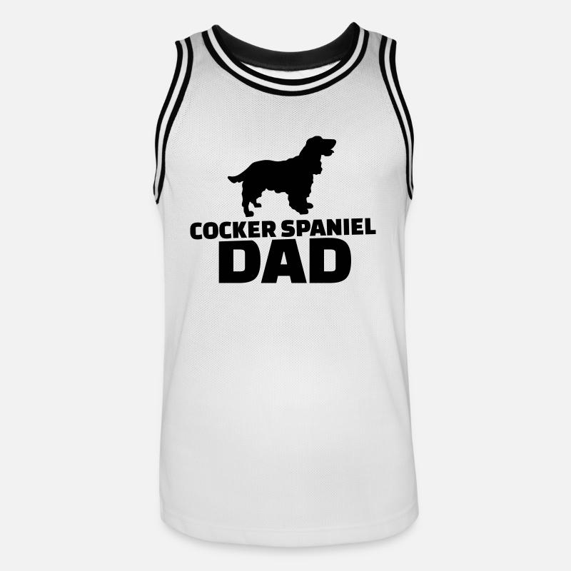 Cocker Spaniel Dad - Maillot de basket Homme - blanc/noir
