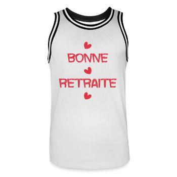 RETRAITE. RETRAITE. RETRAITEE. SENIOR. MAMIE. PAPY - Maillot de basket Homme - blanc/noir - Devant - AI Model Male 185 dark (185cm)