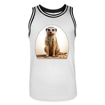 Monkeys are cute and social mammals - Men's Basketball Jersey - white/black - Front - AI Model Male 185 dark (185cm)