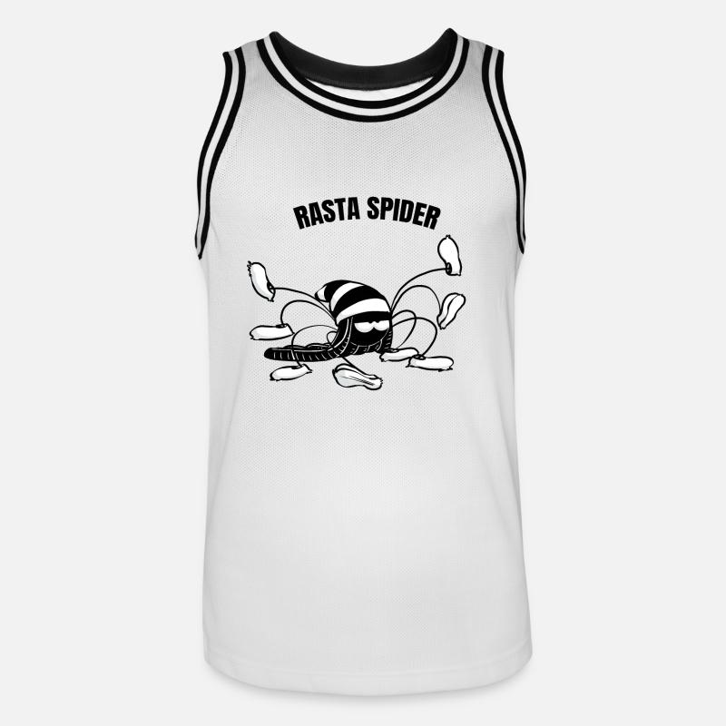 Beth die Spinne - Rasta-Spinne (Textversion) - Männer Basketball-Trikot - Weiß/Schwarz