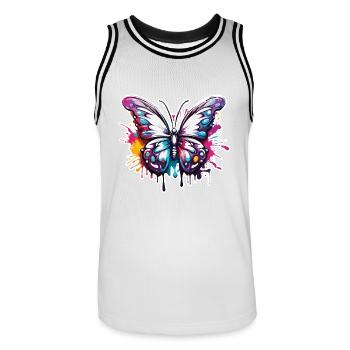 Schmetterling / Tier / Insekt / fliegen / Sommer - Männer Basketball-Trikot - Weiß/Schwarz - Vorne - AI Model Male 185 dark (185cm)