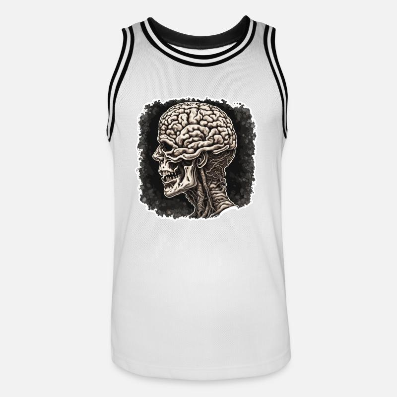 Brain / Knowledge / Intelligence / Clever / Thinking - Men's Basketball Jersey - white/black