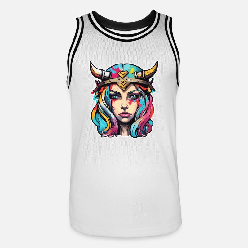 Vichingo/Thor/Odino/Nordico/Celtico - Maglia da basket per uomo - bianco/nero
