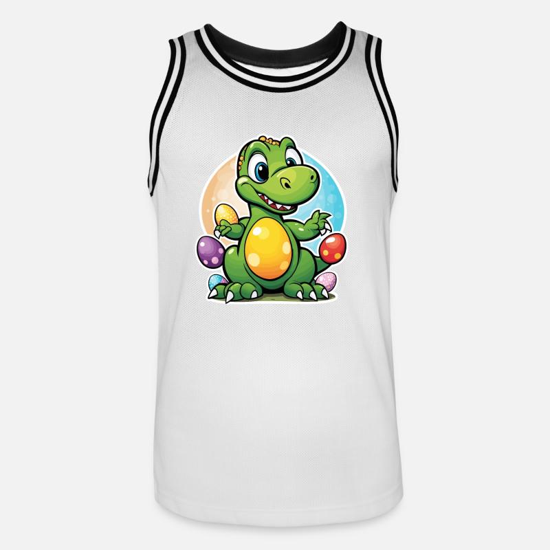 Dinosaur Easter Eggs Easter - Men's Basketball Jersey - white/black