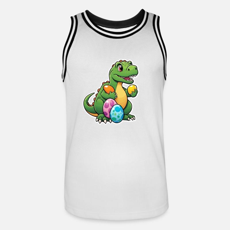 Dinosaur Easter Eggs Easter - Men's Basketball Jersey - white/black