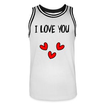 PAAR. ICH HABE GERADE GEHEIRATET. Junggesellinnenabschied. VALENTINSTAG. MARIES - Männer Basketball-Trikot - Weiß/Schwarz - Vorne - AI Model Male 185 dark (185cm)