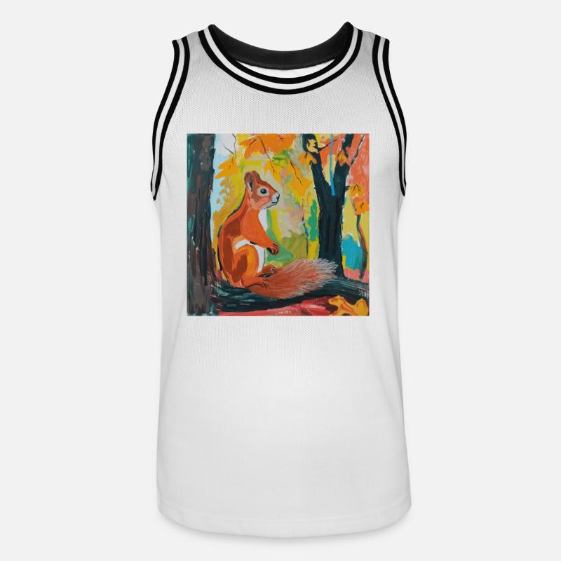 eichhörnchen, bunt, tier, geschenk, geschenkidee - Männer Basketball-Trikot - Weiß/Schwarz