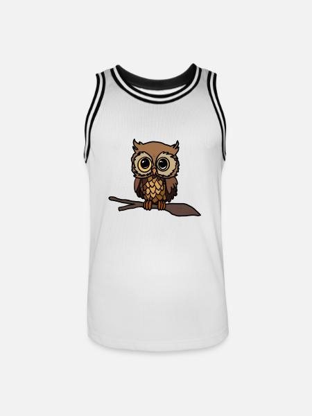 Eule - Männer Basketball-Trikot - Weiß/Schwarz