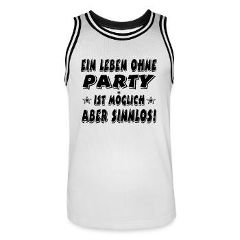 Party - Männer Basketball-Trikot - Weiß/Schwarz - Vorne - AI Model Male 185 dark (185cm)