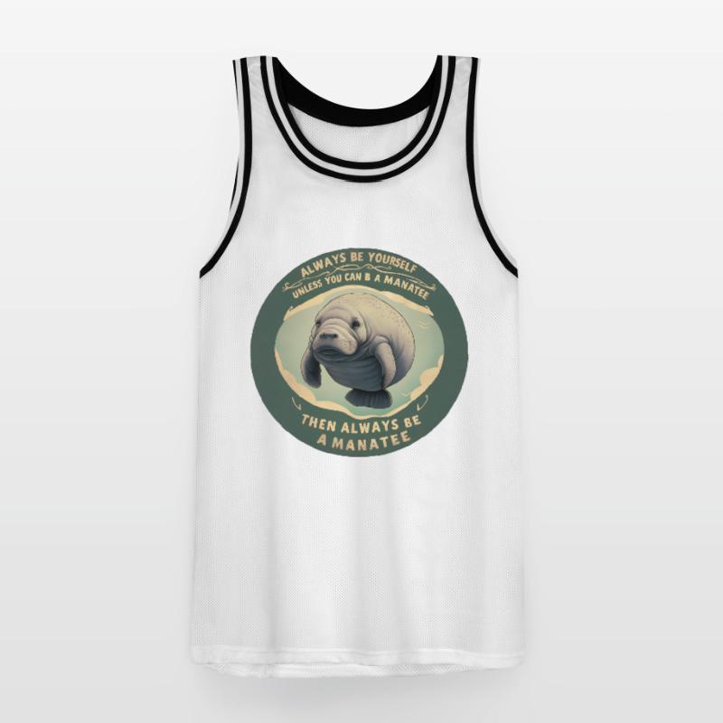 Sei Du selbst oder sei ein Manatee Lebensweisheit Männer Basketball-Trikot