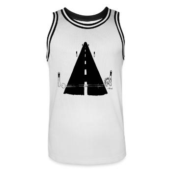 Kurti Hedgehog Bande dessinée - Maillot de basket Homme - blanc/noir - Devant - AI Model Male 185 dark (185cm)