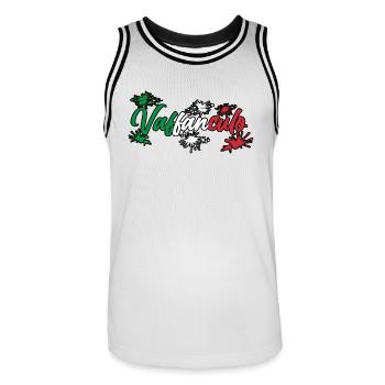 Italien Italiener Vaffanculo - Männer Basketball-Trikot - Weiß/Schwarz - Vorne - AI Model Male 185 dark (185cm)