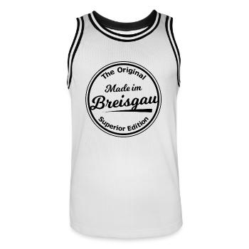 Die Breisgauer in Baden - Männer Basketball-Trikot - Weiß/Schwarz - Vorne - AI Model Male 185 dark (185cm)
