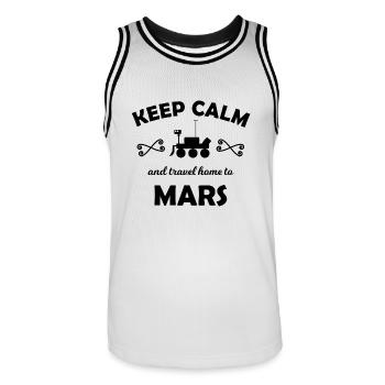 Les découvreurs de Mars - Maillot de basket Homme - blanc/noir - Devant - AI Model Male 185 dark (185cm)