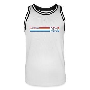 Retro 1961 Limitierte Auflage - Männer Basketball-Trikot - Weiß/Schwarz - Vorne - AI Model Male 185 dark (185cm)