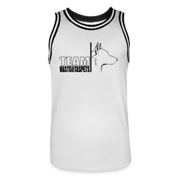 TEAM Västgötaspets Chien Chien Wilsigns - Maillot de basket Homme - blanc/noir - Devant - AI Model Male 185 dark (185cm)