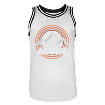 Agung als Berg - Männer Basketball-Trikot - Weiß/Schwarz - Vorne - AI Model Male 185 dark (185cm)
