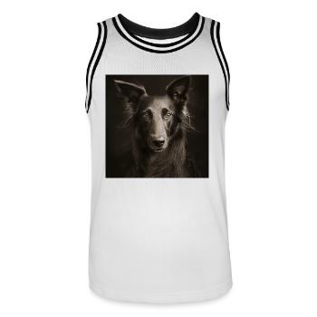 Black Animals - Cool dog - Men's Basketball Jersey - white/black - Front - AI Model Male 185 dark (185cm)