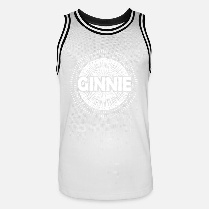 Geschenkidee Ginnie - Männer Basketball-Trikot - Weiß/Schwarz