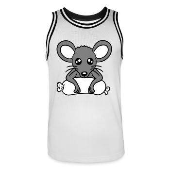 Souris grosse saucisse manger faim saucisse grillades - Maillot de basket Homme - blanc/noir - Devant - AI Model Male 185 dark (185cm)