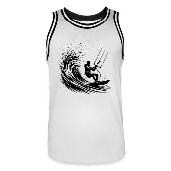 Sturm Wellen Reiter - Kite Surfing Splash Sport - Männer Basketball-Trikot - Weiß/Schwarz - Vorne - AI Model Male 185 dark (185cm)