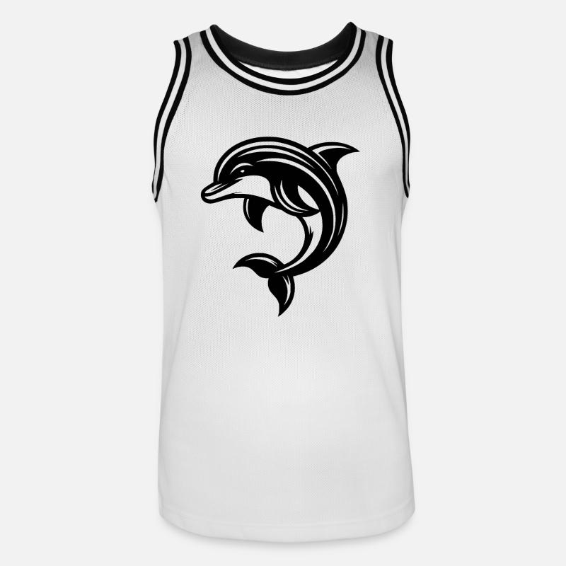 simpatico tatuaggio delfino - Maglia da basket per uomo - bianco/nero