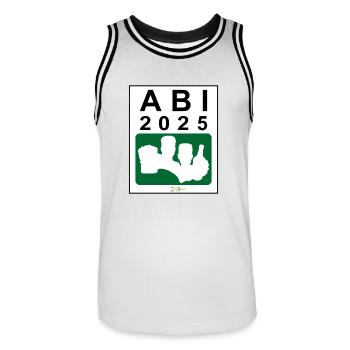 Bier Liga Logo ABI 2025 Grün - Männer Basketball-Trikot - Weiß/Schwarz - Vorne - AI Model Male 185 dark (185cm)