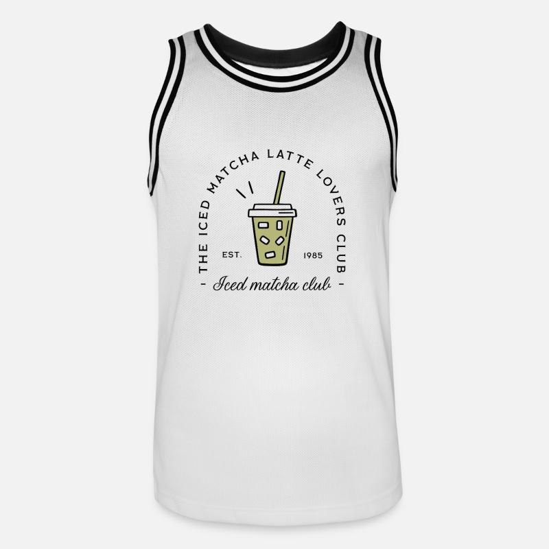Iced matcha latte glacé - Maillot de basket Homme - blanc/noir