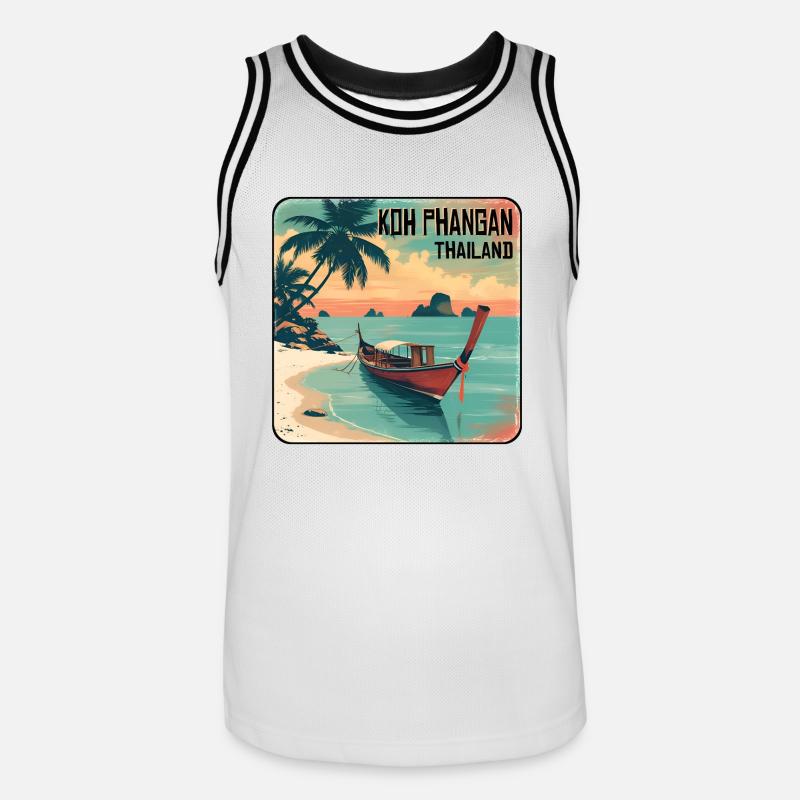 Koh Phangan Thailand - Männer Basketball-Trikot - Weiß/Schwarz