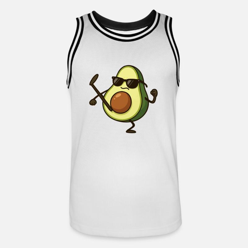 Avocado Karate - Men's Basketball Jersey - white/black