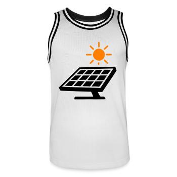Solar Panele Photovoltaik Anlage - Männer Basketball-Trikot - Weiß/Schwarz - Vorne - AI Model Male 185 dark (185cm)