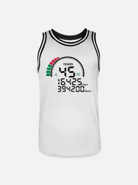 years 45 years anniversary meter - Men's Basketball Jersey - white/black