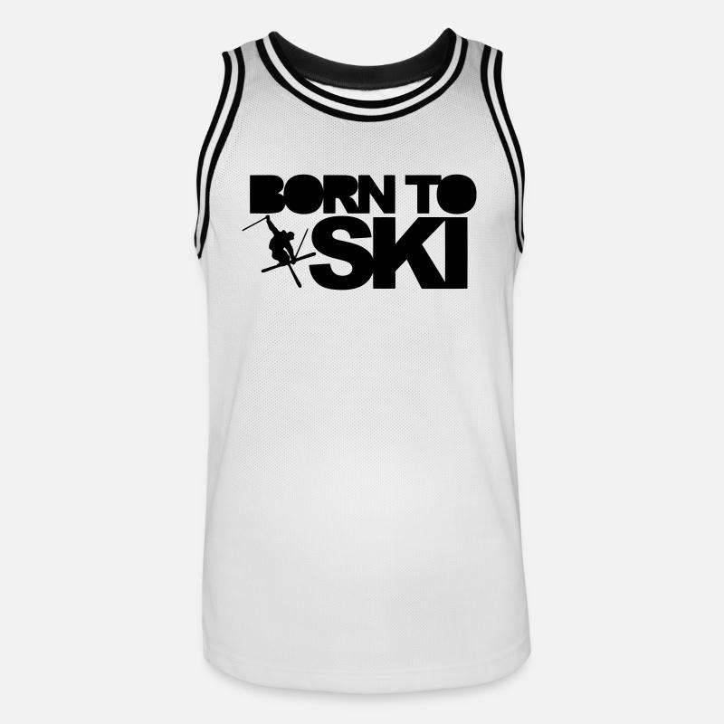 Born To Ski - Männer Basketball-Trikot - Weiß/Schwarz