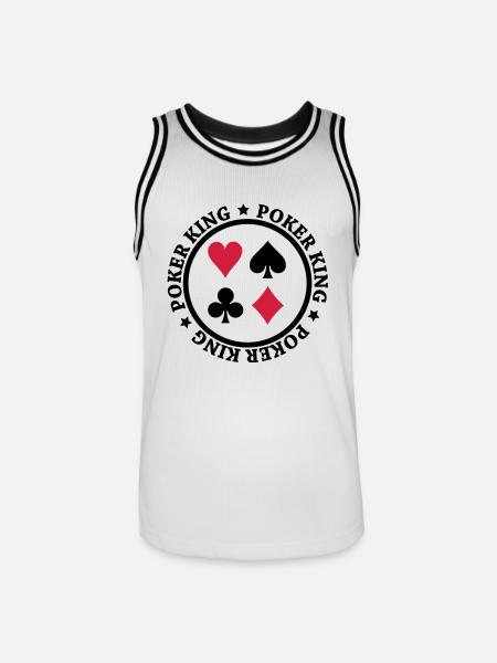 Poker King Design - Männer Basketball-Trikot - Weiß/Schwarz