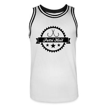 Petri Heil - Männer Basketball-Trikot - Weiß/Schwarz - Vorne - AI Model Male 185 dark (185cm)
