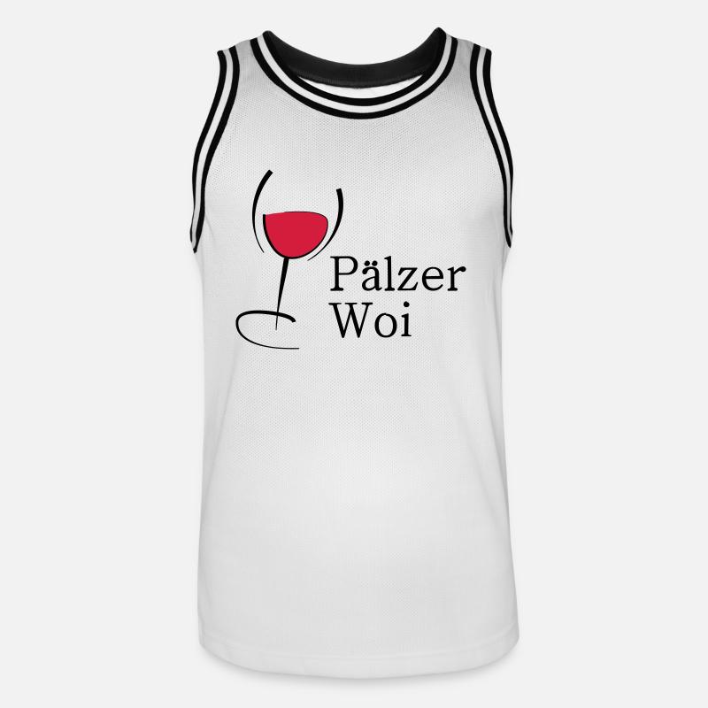 Pälzer Woi Weinglas - Männer Basketball-Trikot - Weiß/Schwarz