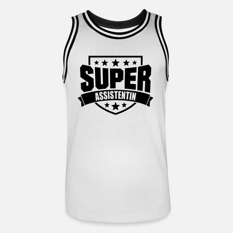 Super Assistentin - Männer Basketball-Trikot - Weiß/Schwarz