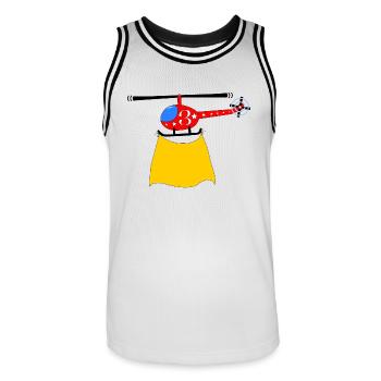 Hubschrauber Geburtstag 3 - Männer Basketball-Trikot - Weiß/Schwarz - Vorne - AI Model Male 185 dark (185cm)